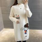 Cartoon Embroidered Long Sweater