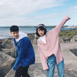 Couple Matching Hooded Corduroy Shirt