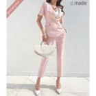 Lapelless Blazer & Pants Officewear Set