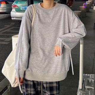 Plain Tie-strap Sweatshirt