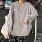Plain Tie-strap Sweatshirt
