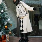 Rabbit Jacquard Sweater / Knit Midi Skirt