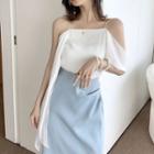 Cold Shoulder Strappy Top / Midi A-line Skirt