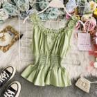 Ruffle-detail U-neck Tank Top