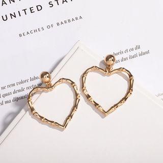 Alloy / Faux Pearl Heart Dangle Earring