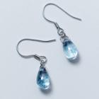 925 Sterling Silver Bead Drop Earring Blue Drop - Silver - One Size