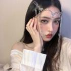 Rhinestone Fringed Alloy Headpiece Tassel Hair Band - One Size