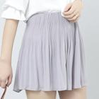 Pleated Chiffon Wide-leg Shorts