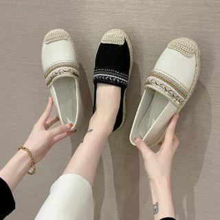 Embroidered Trim Loafers