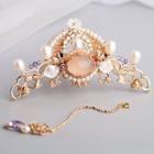 Retro Pearl Flower Headpiece 1 Pc - Gold & Purple & White - One Size