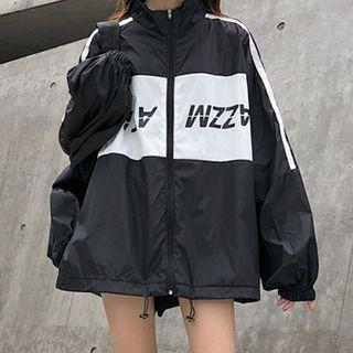 Lettering Zip Windbreaker Black - One Size