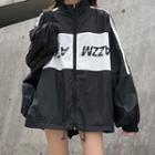 Lettering Zip Windbreaker Black - One Size