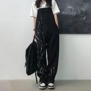 Graffiti Back Strap Wide-leg Pants
