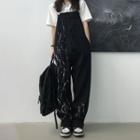 Graffiti Back Strap Wide-leg Pants