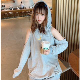 Shoulder-cutout Hoodie