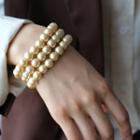 Set Of 3 : Faux Pearl Bracelet Set Of 3 - Gold - One Size