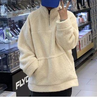 Fleece Half-zip Sweatshirt Almond - One Size