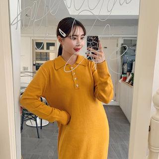 H-line Knit Polo Dress