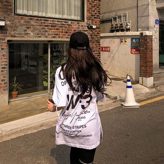 Letter Print Distressed T-shirt