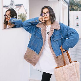 Fake Two Piece Patchwork Velvet Coat