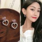Heart Faux Pearl Earring / Clip-on Earring