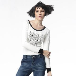 Owl Print Knit Top
