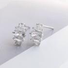 925 Sterling Silver Rhinestone Earring 1 Pair - Earrings - Rhinestone - One Size