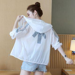 Arrow Print Hooded Zip Jacket