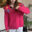Sailor Collar Pom Pom Sweater