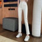High-waist Slit-hem Straight-cut Cropped Jeans