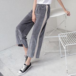 Corduroy Slit Wide-leg Pants