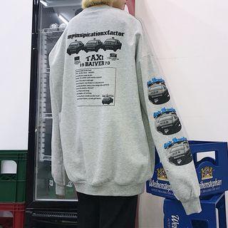 Printed Sweatshirt Gray - One Size