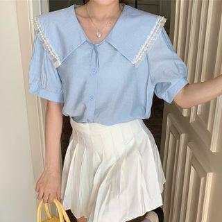 Short Sleeve Collared Plain Shirt