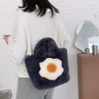Egg Print Furry Crossbody Bag