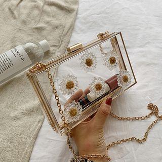 Transparent Flower-detailed Crossbody Bag Transparent - One Size