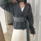 Open Knit Cardigan Gray - One Size