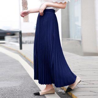 Accordion Pleat Maxi A-line Skirt