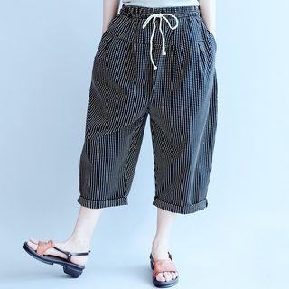 Dotted Cropped Baggy Pants