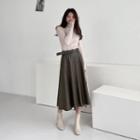 A-line Faux-leather Skirt With Belt