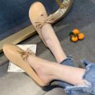 Bow Round-toe Flat Mules