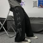Knot Print Wide-leg Pants