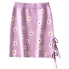 Floral Knit Pencil Skirt