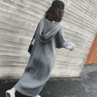 Long-sleeve Loose-fit Hooded Knit Dress