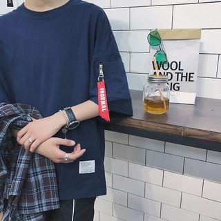 Strap Detail Elbow Sleeve T-shirt