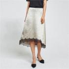 Lace-trim Dip-back Midi Skirt