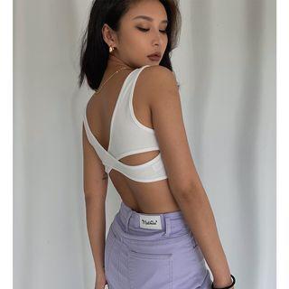 Cross Strap-back Crop Tank Top
