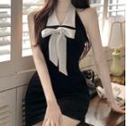 Halter-neck Bow Bodycon Dress