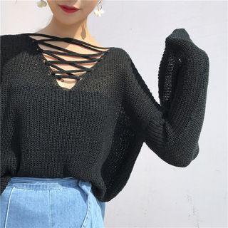 Tie-neck Knit Sweater
