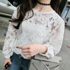 Long-sleeve Lace Top With Camisole