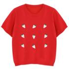 Strawberry Short-sleeve Knit T-shirt